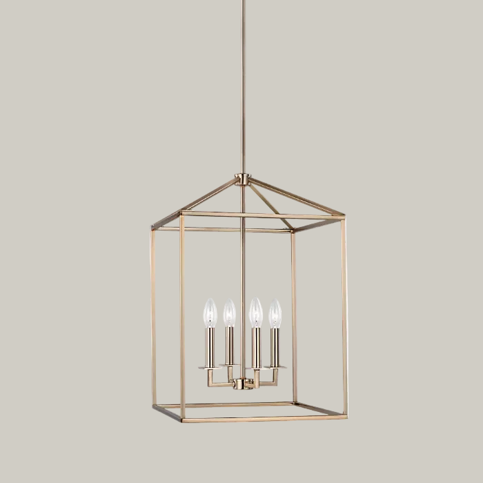 Patrick - 4 Light Medium Chandelier - Satin Brass - Interior Delights