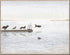 Dogs off the Dock - An adorable scene of happy dogs leaping off a dock, showcasing a beautiful aged photograph with dreamy colors.