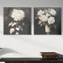 Vintage Floral art print, 24x24 size on natural cotton canvas, framed in a thin gray hairline frame - 1 of 2 styles to choose from.