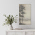 Vintage Trees artwork printed on natural cotton canvas, framed in a thin gray hairline frame, perfect for home decor.