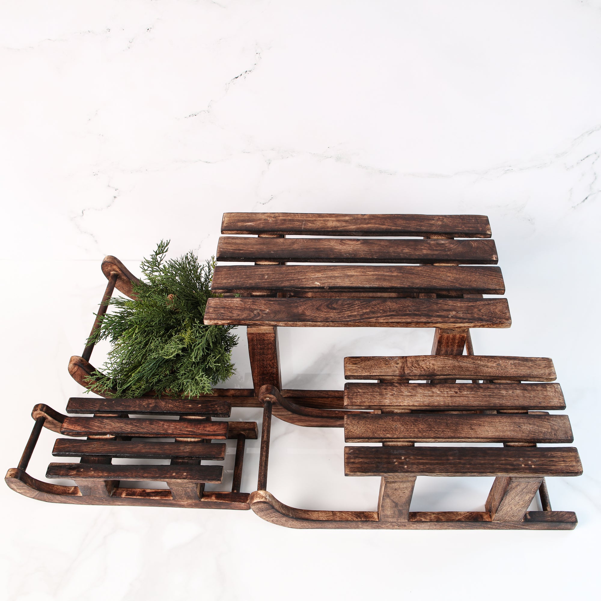 Set of 3 Mango Wood Sleds