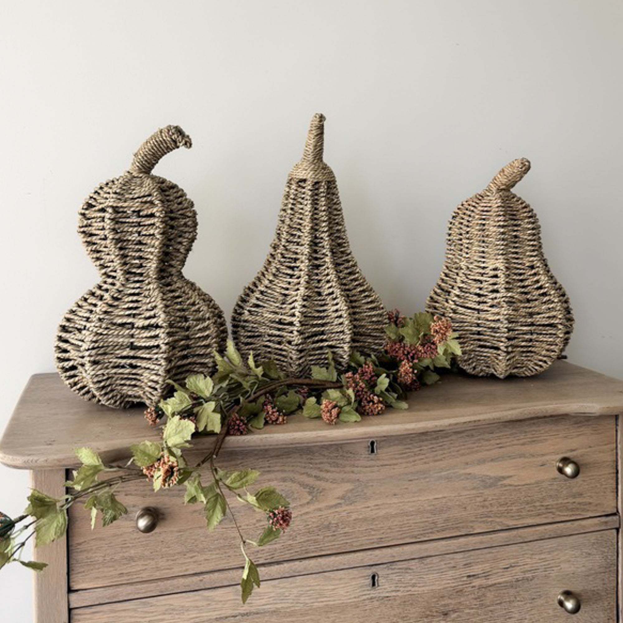 Woven Vine Gourds, Set of 3