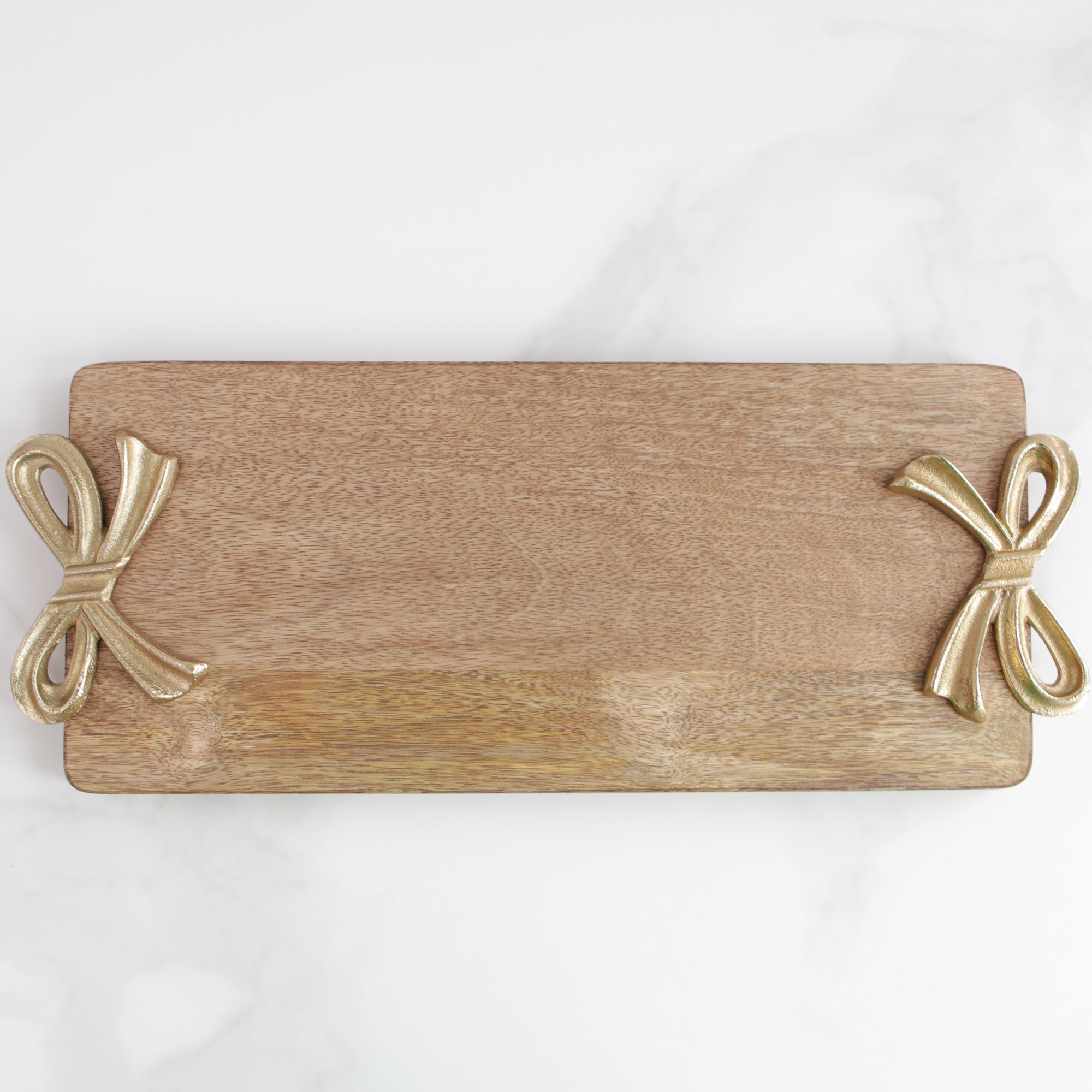 Mango Wood Board with Gold Bow Handles