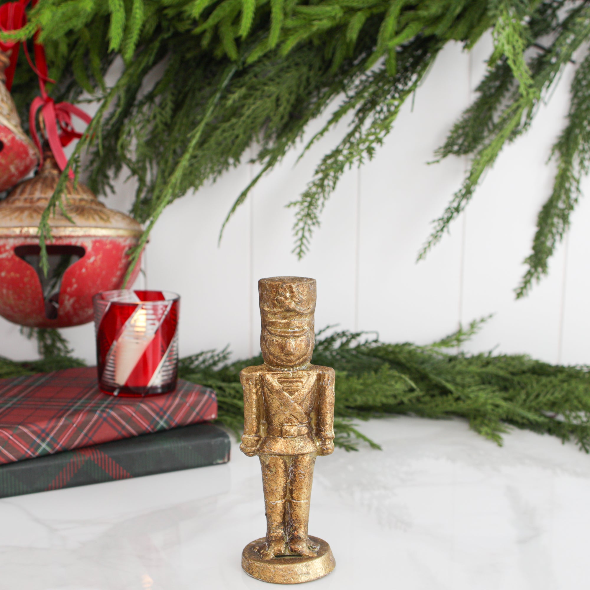 7" Vintage Gold Nutcracker Statue