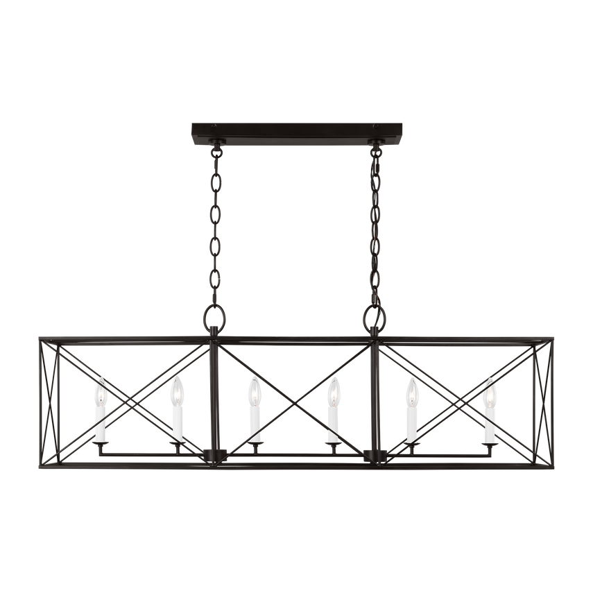 Stephanie - Aged Iron 6 Light Island Chandelier