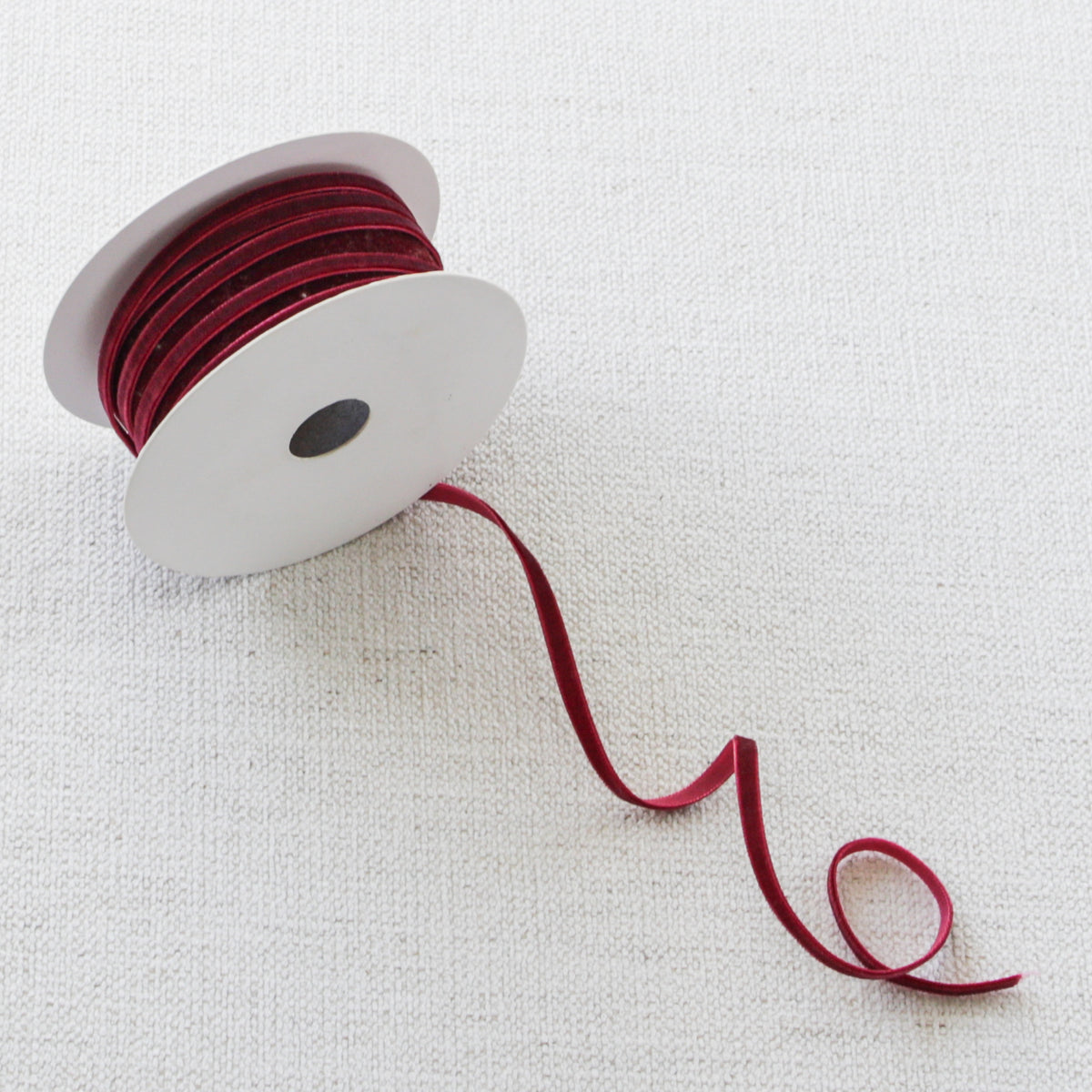Cranberry Velvet Ribbon 1/4" wide x 20 yd - Interior Delights