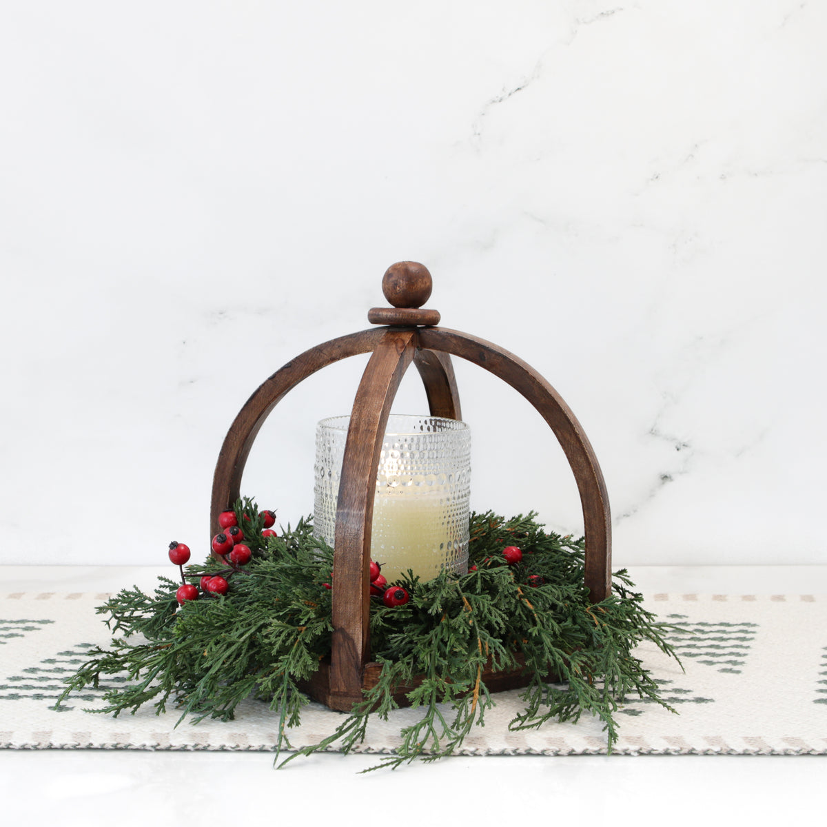 Dark Wood Square Lantern
