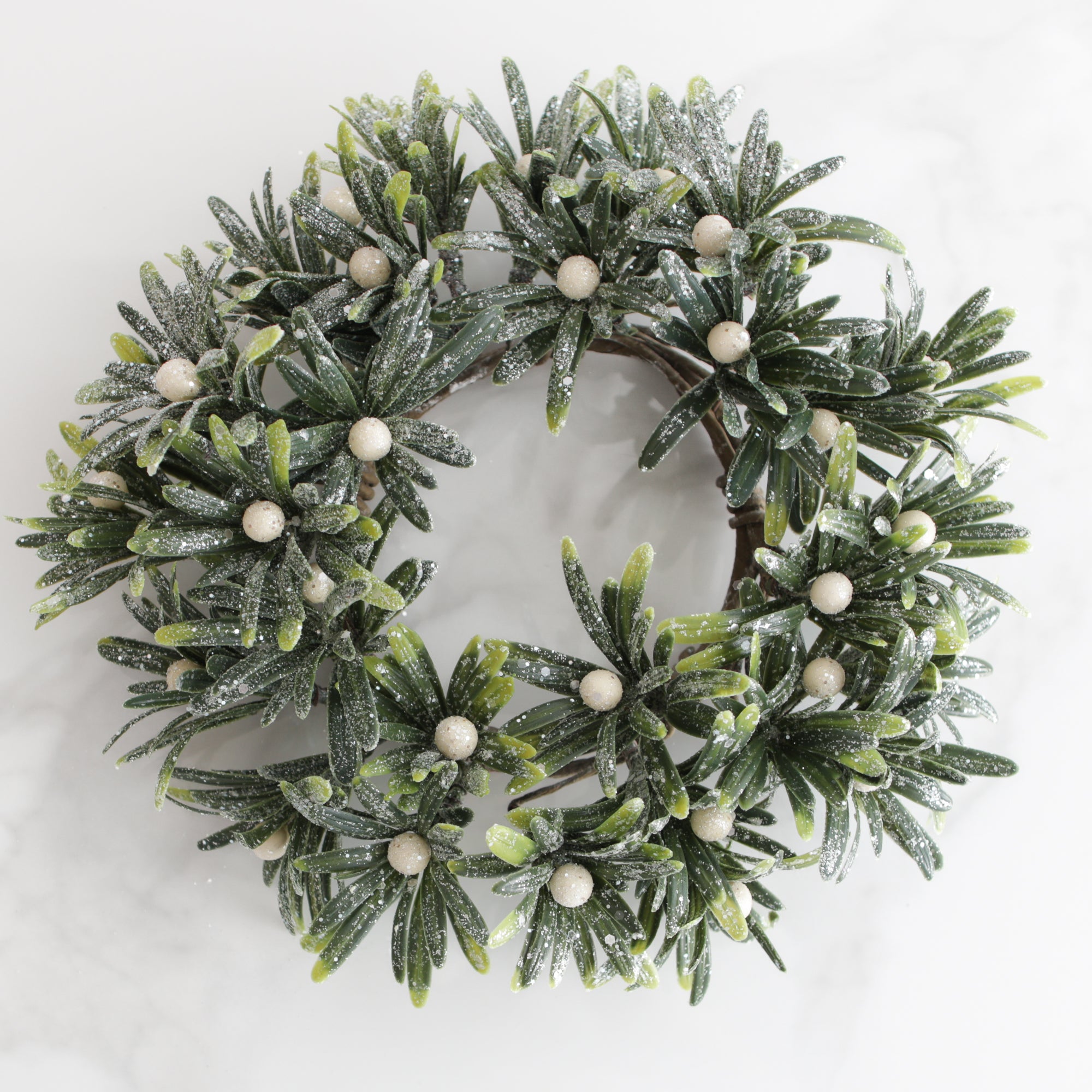 Frosted Mistletoe Candle Ring