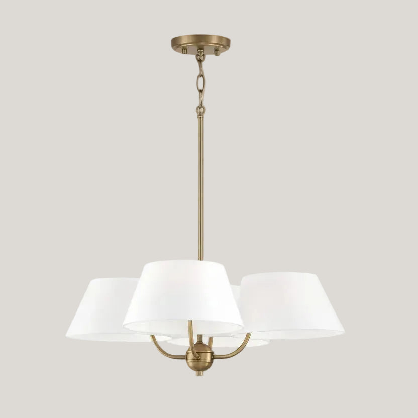 Pam - Aged Brass 4 Shade Chandelier (C) DATE? - Interior Delights