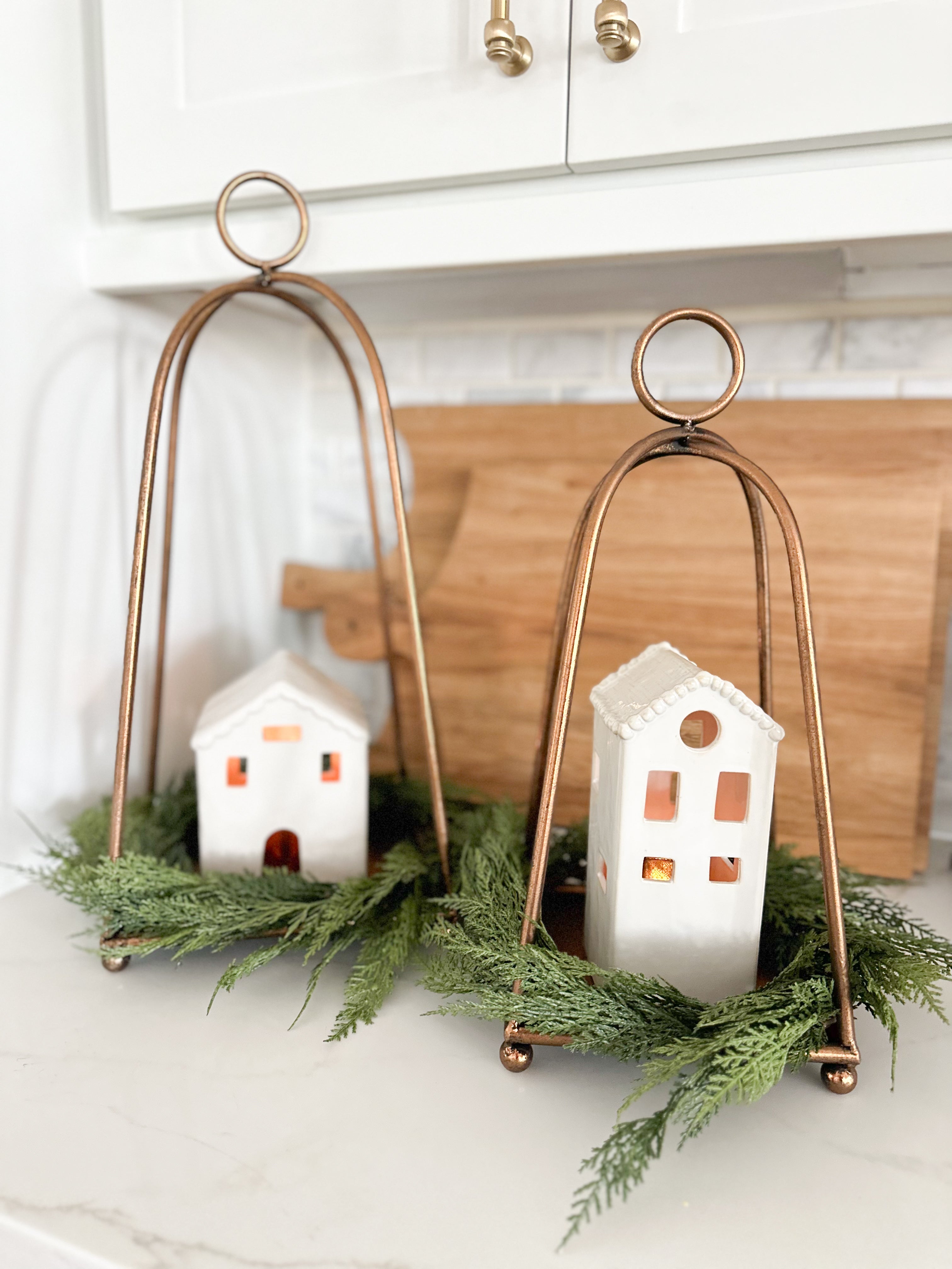 White Christmas House Sitters- Set of Two