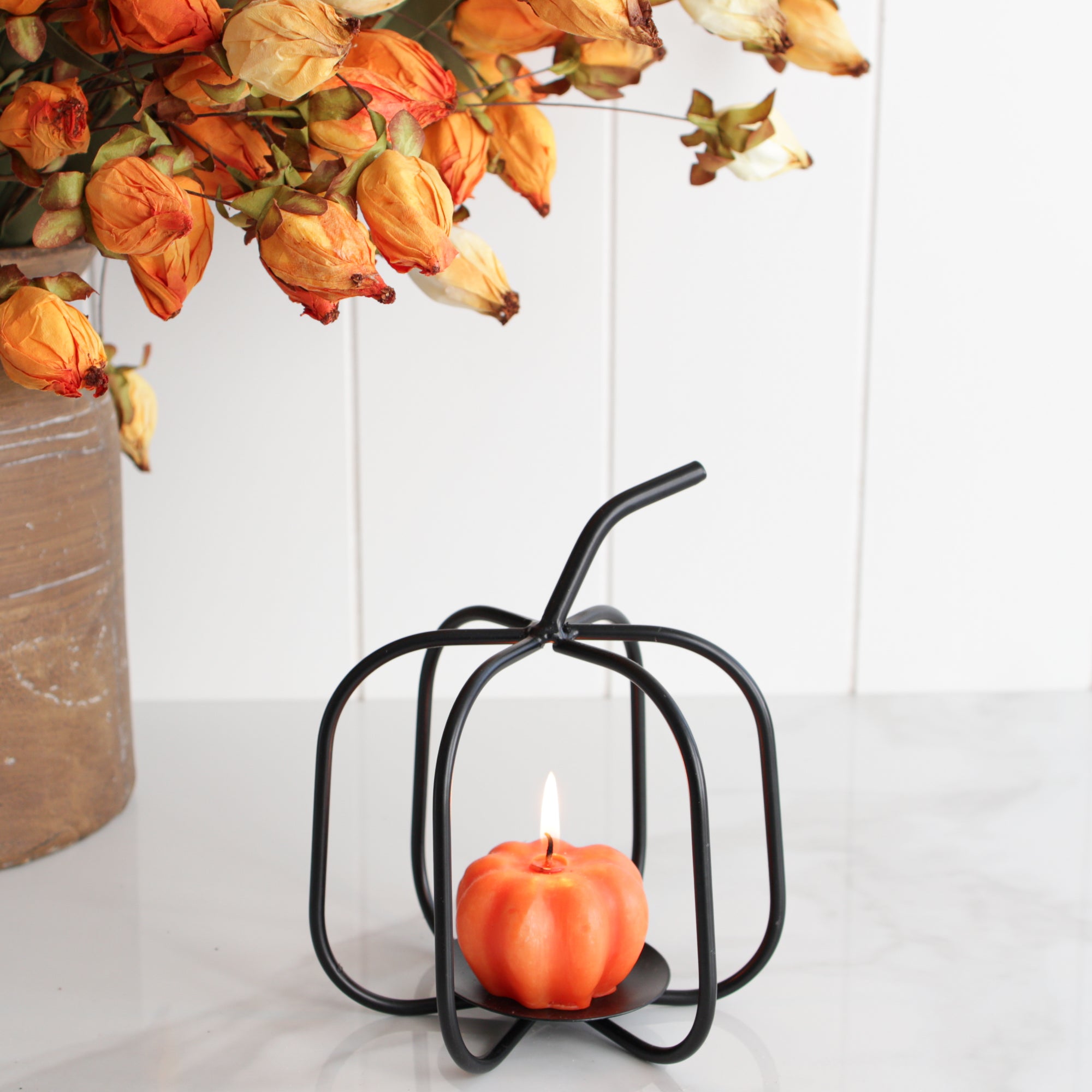 Mini Black Metal Pumpkin