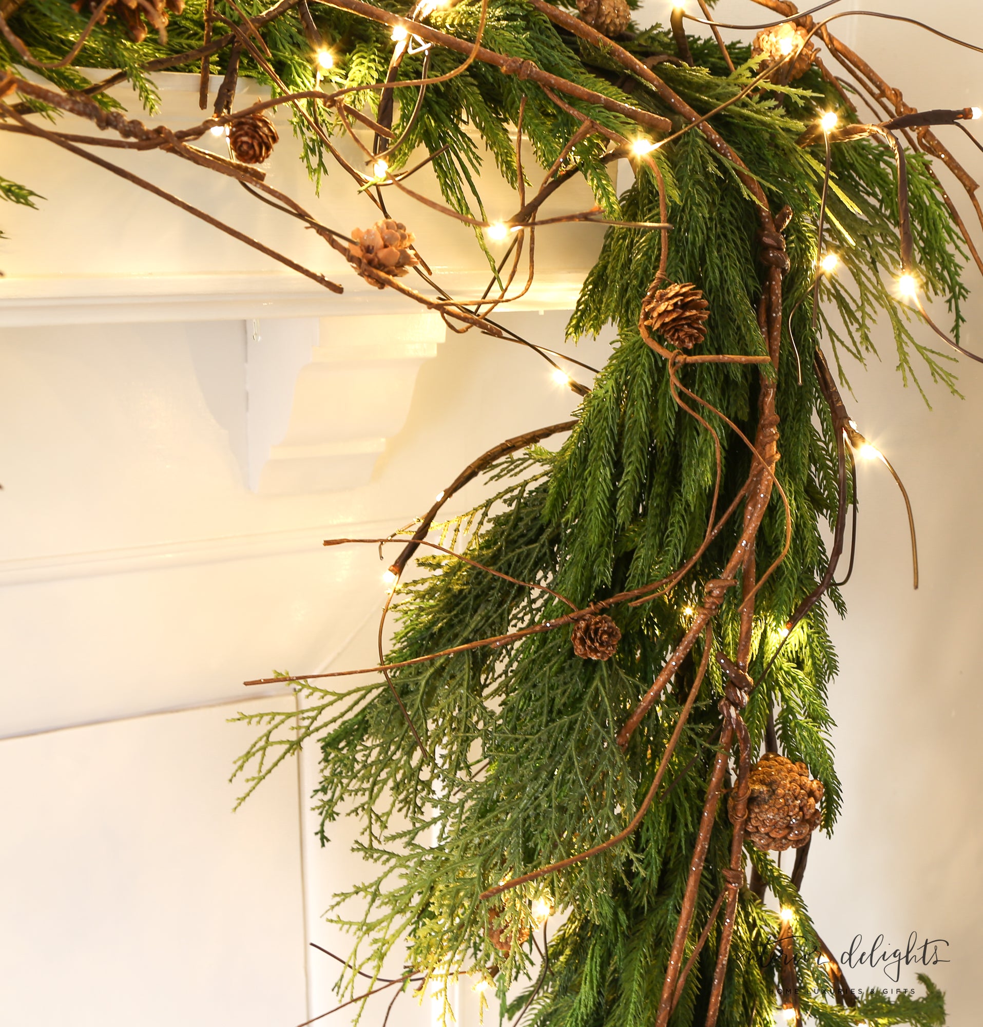 60" Twig and Pinecone Garland