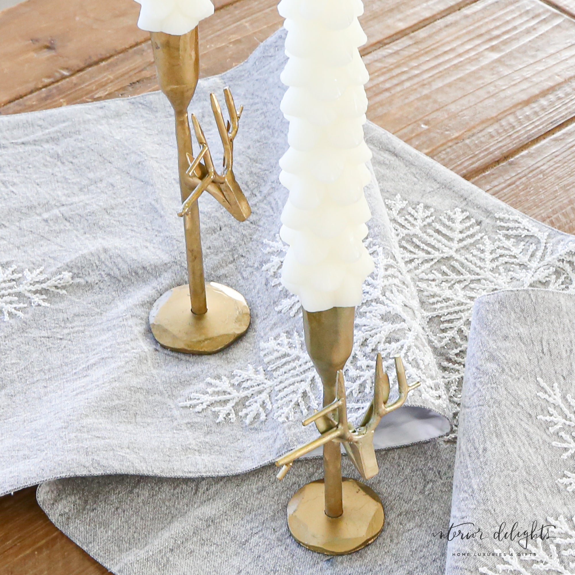 Forged Reindeer Candlesticks- Gold- Small or Large