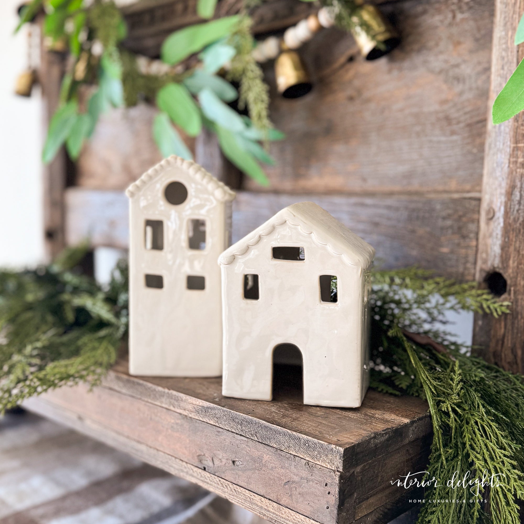 White Christmas House Sitters- Set of Two