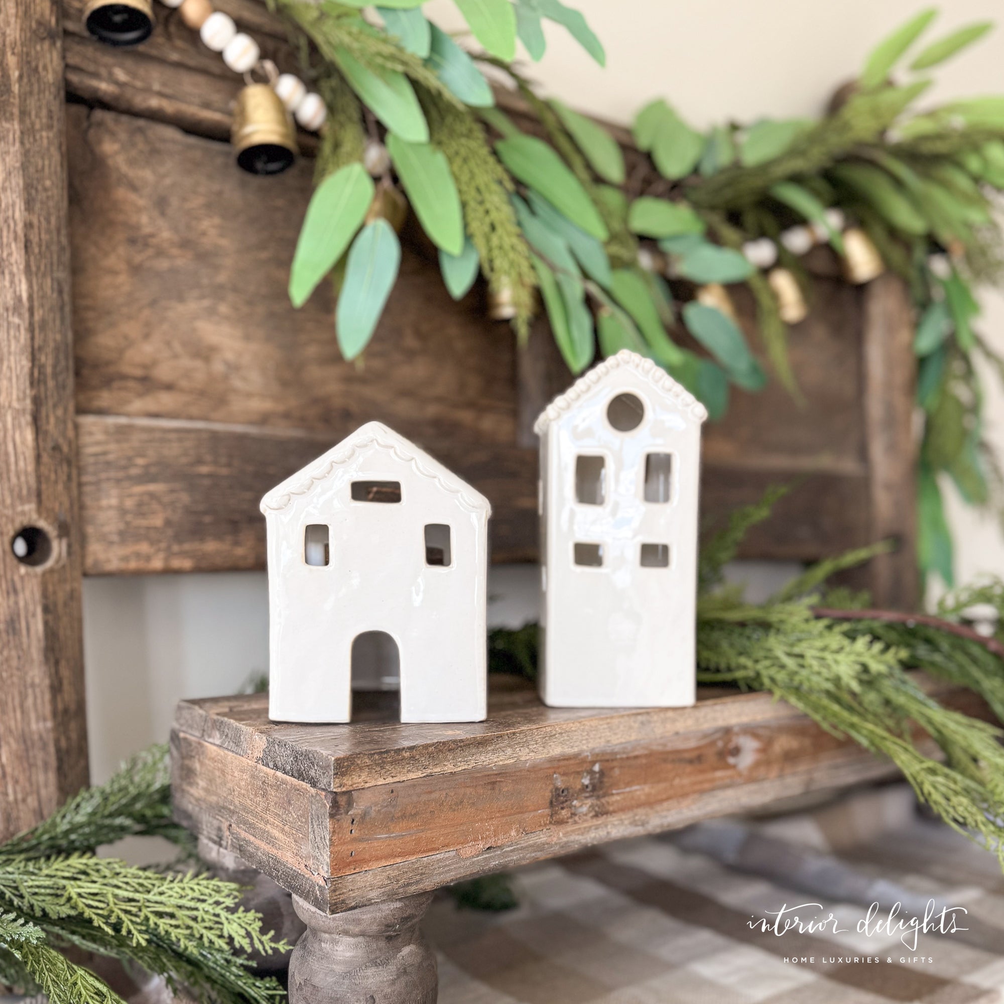 White Christmas House Sitters- Set of Two