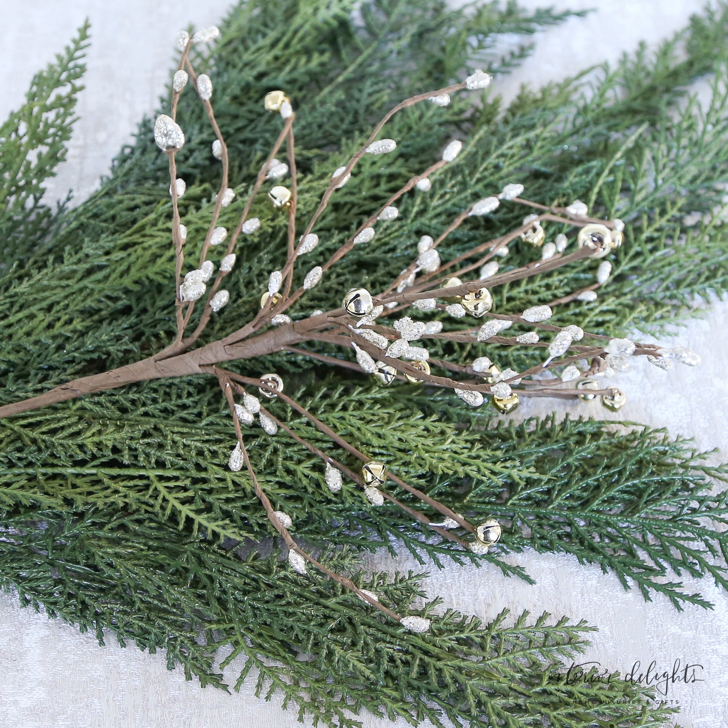 30" Cedar Spray for seasonal decor layering, adds natural texture and greenery, lightweight for easy styling.