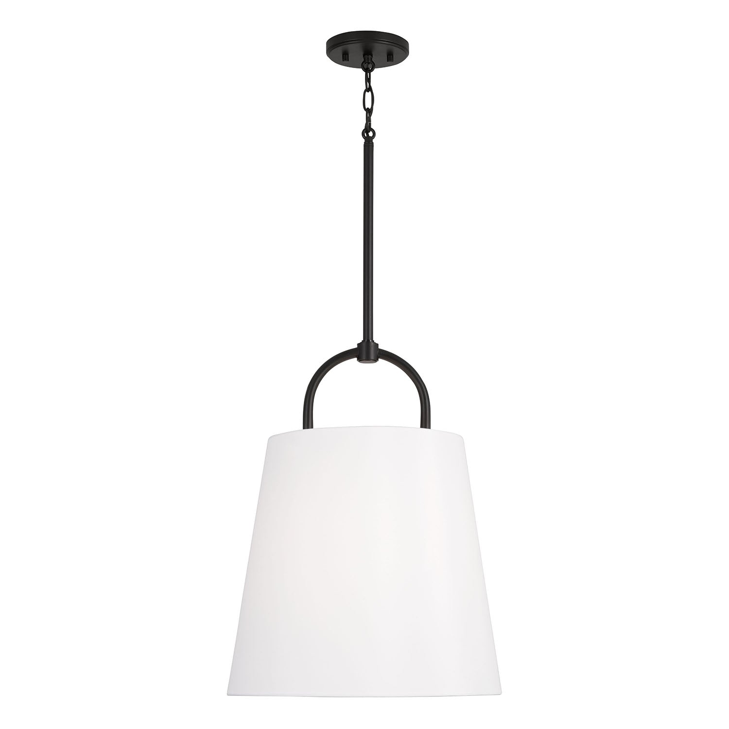 Brady - Matte Black Pendant White Shade