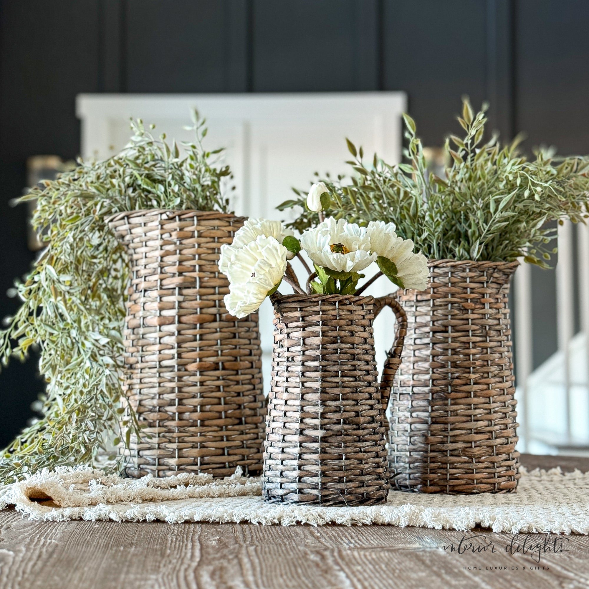 Elegant 13" Cream Poppy Bundle on a textured background, perfect for home decor.
