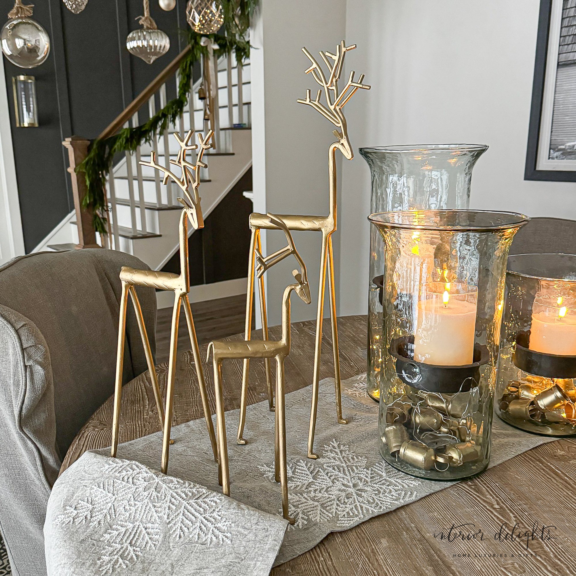 Gold Iron Deer- Set of 3