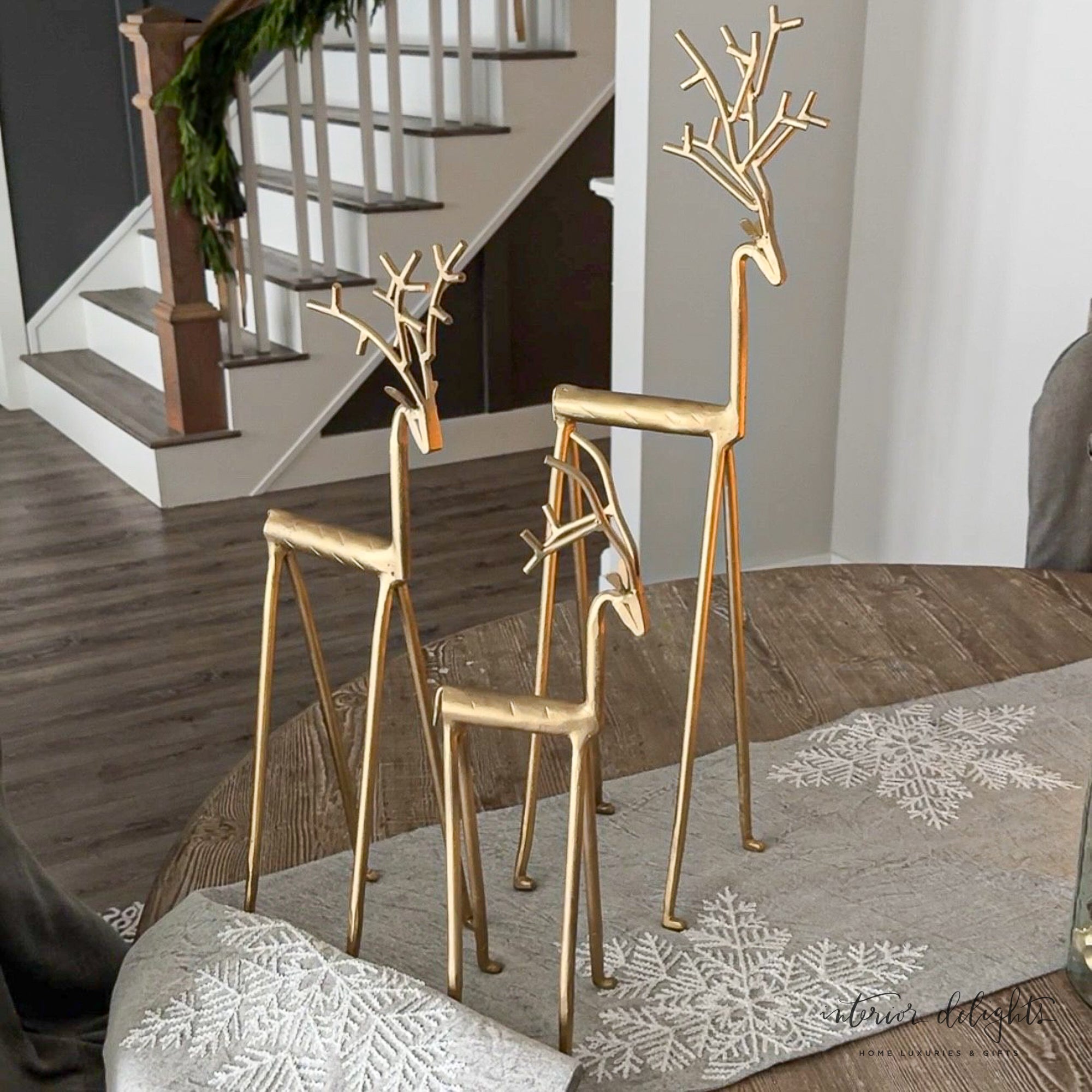 Gold Iron Deer- Set of 3