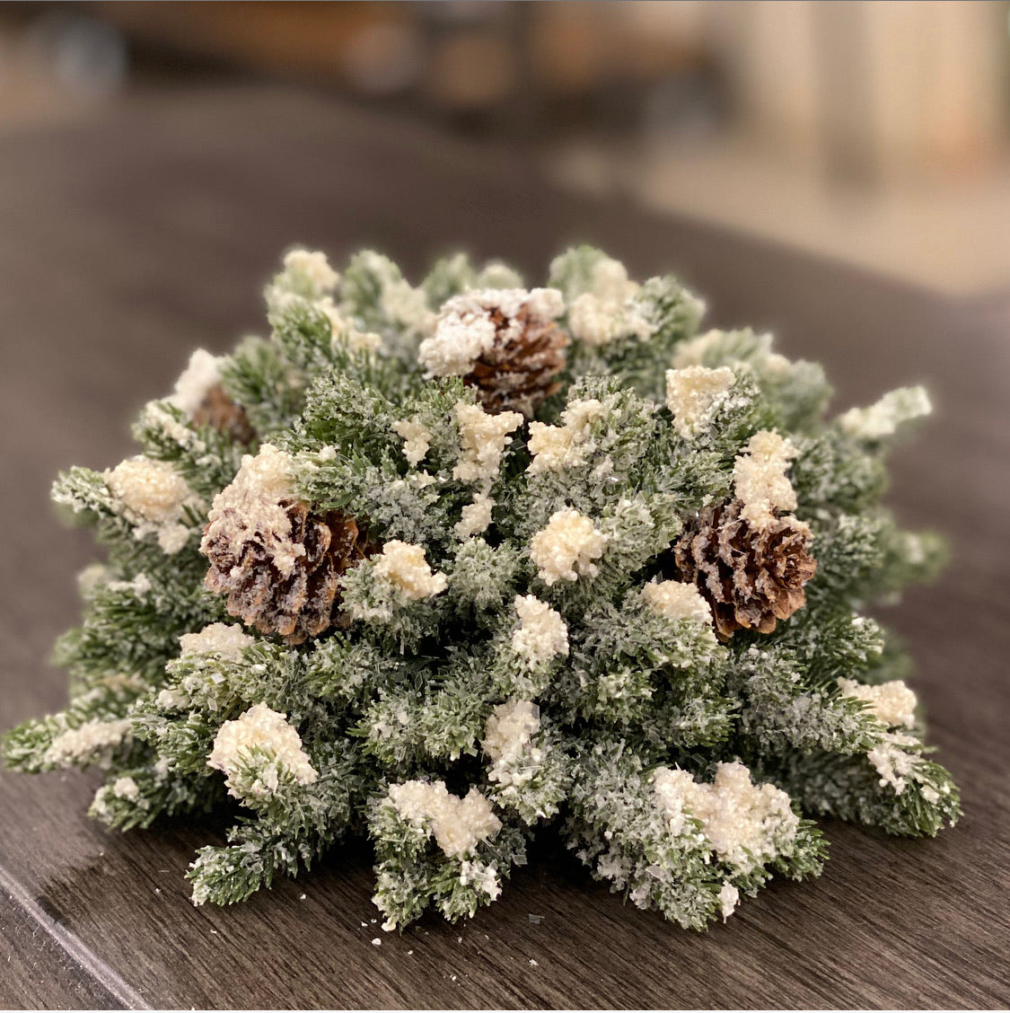 7" Snowy Pine Pouf - Interior Delights