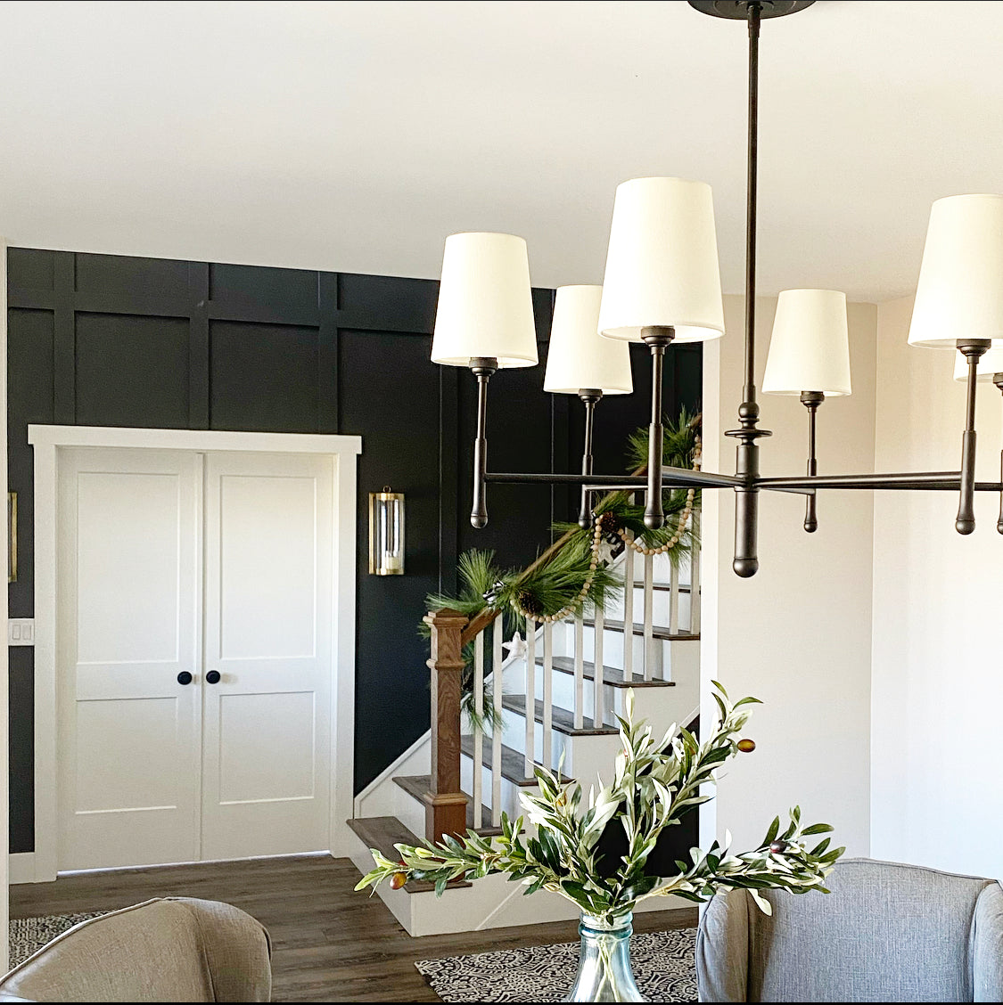 Iron Six Shade Medium Chandelier - Interior Delights