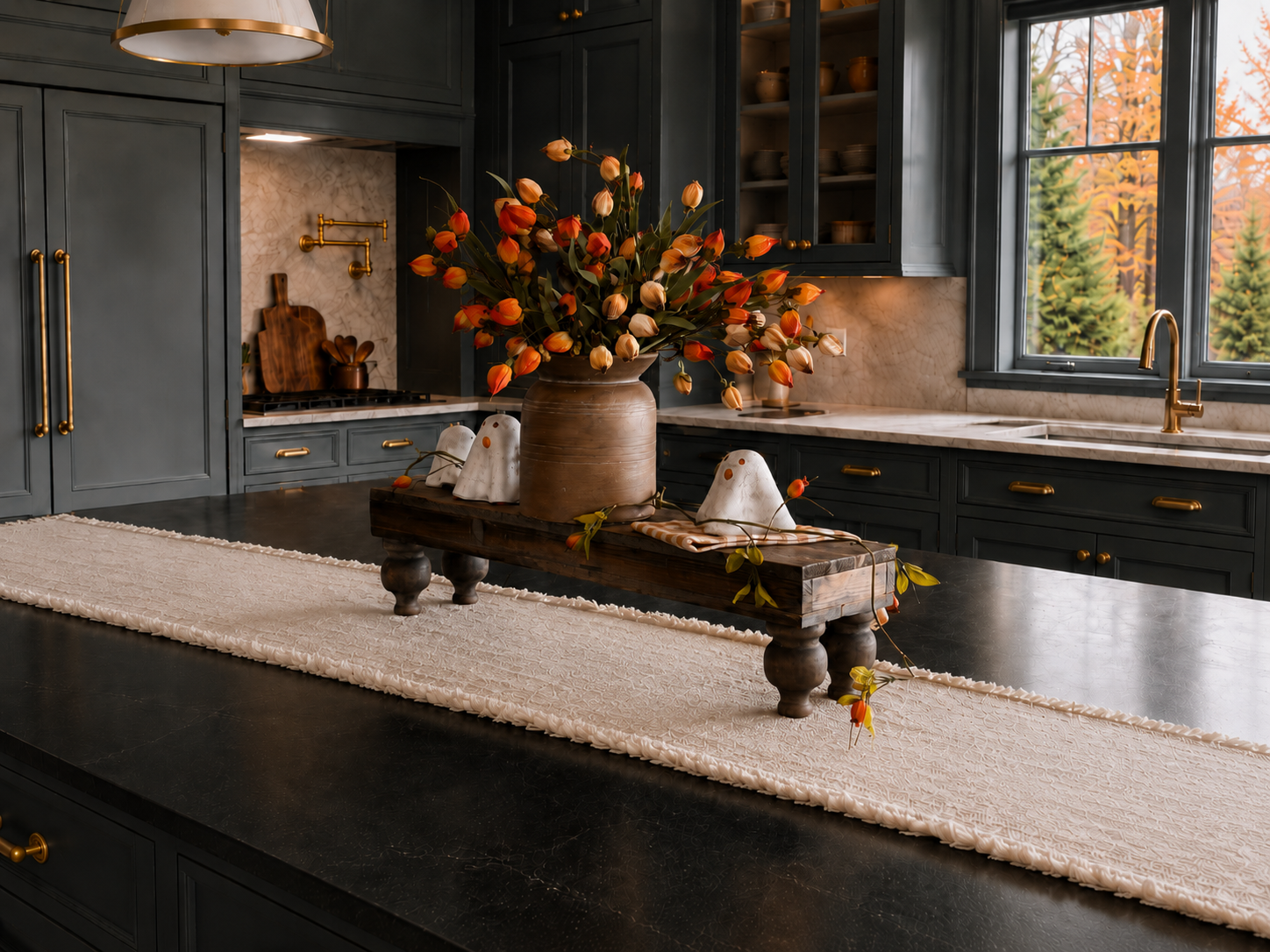 The Best Fall Floral Arrangements for An Island Centerpiece (What We've Learned After Styling Hundreds of Tables)