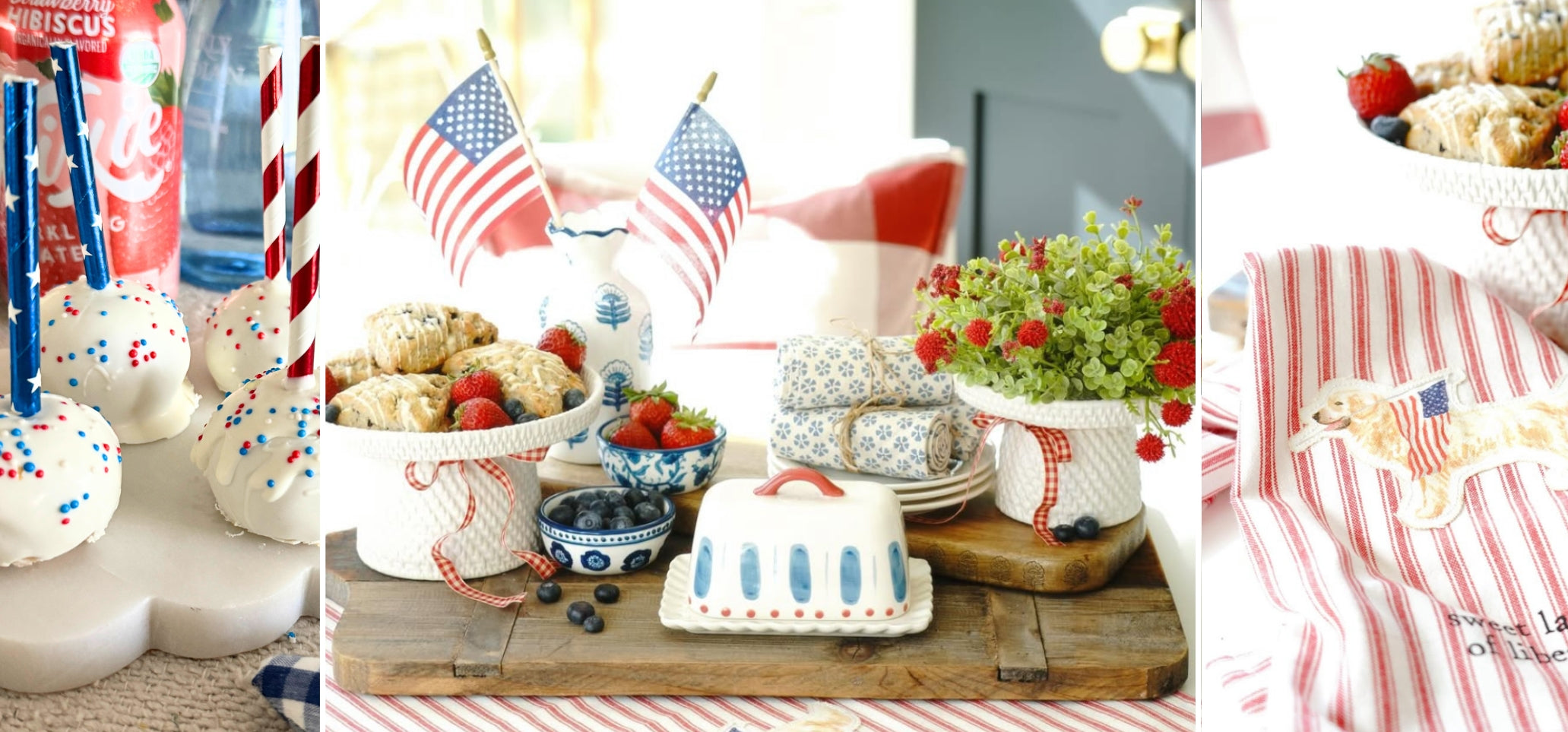 A Red, White & Bloom Table: Easy July 4th Tablescape Decorating & Cake Pop Hack!