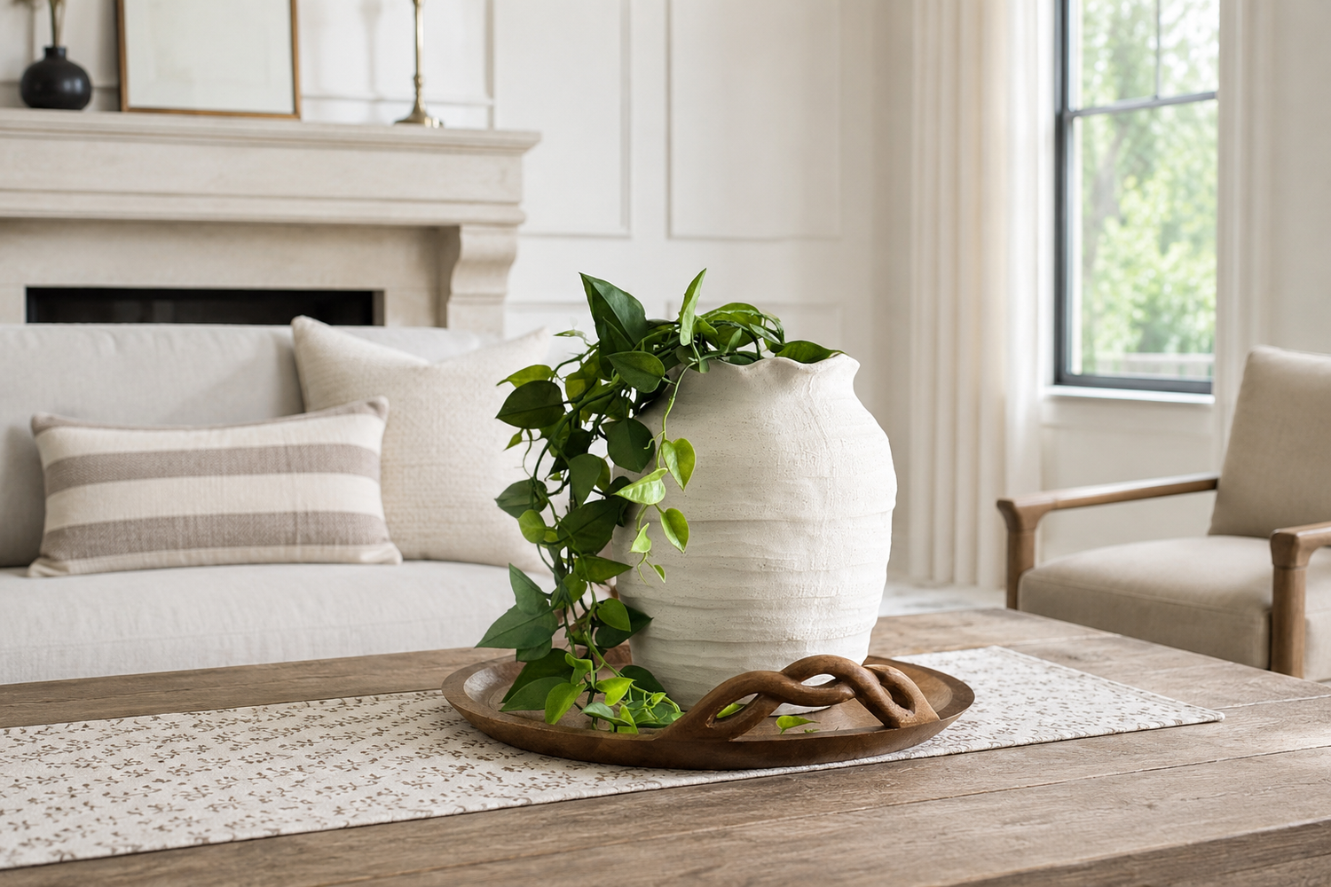 Where to Buy an Ivory Stoneware Vase for Cottage-Style Home Decor
