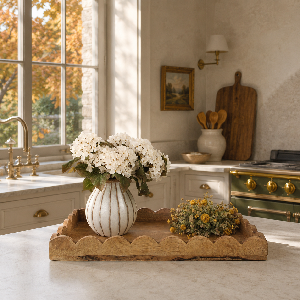 How I Create a Kitchen Vignette for Fall (The Pieces That Actually Work)