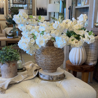 Seagrass Vase with 5 Cherry Blossom Stems