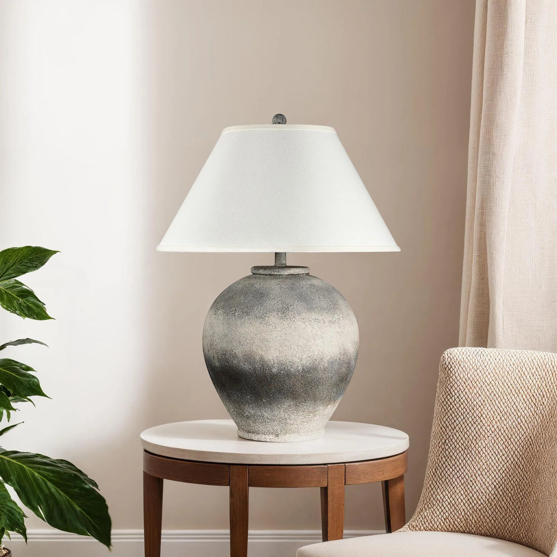 Betulla Grey Textured Table Lamp
