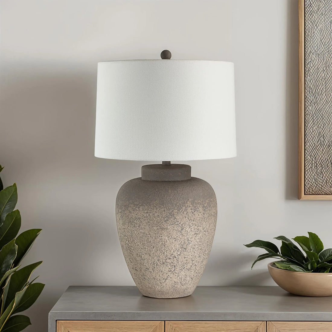 Lattuga Textured Beige Table Lamp
