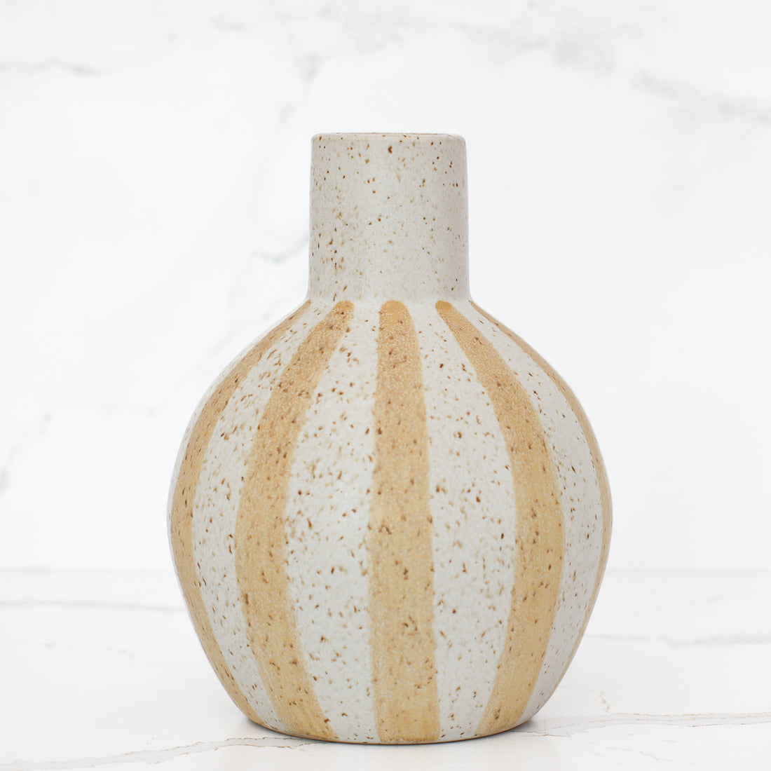 7&quot; Matte Straw Stripe Ceramic Vase
