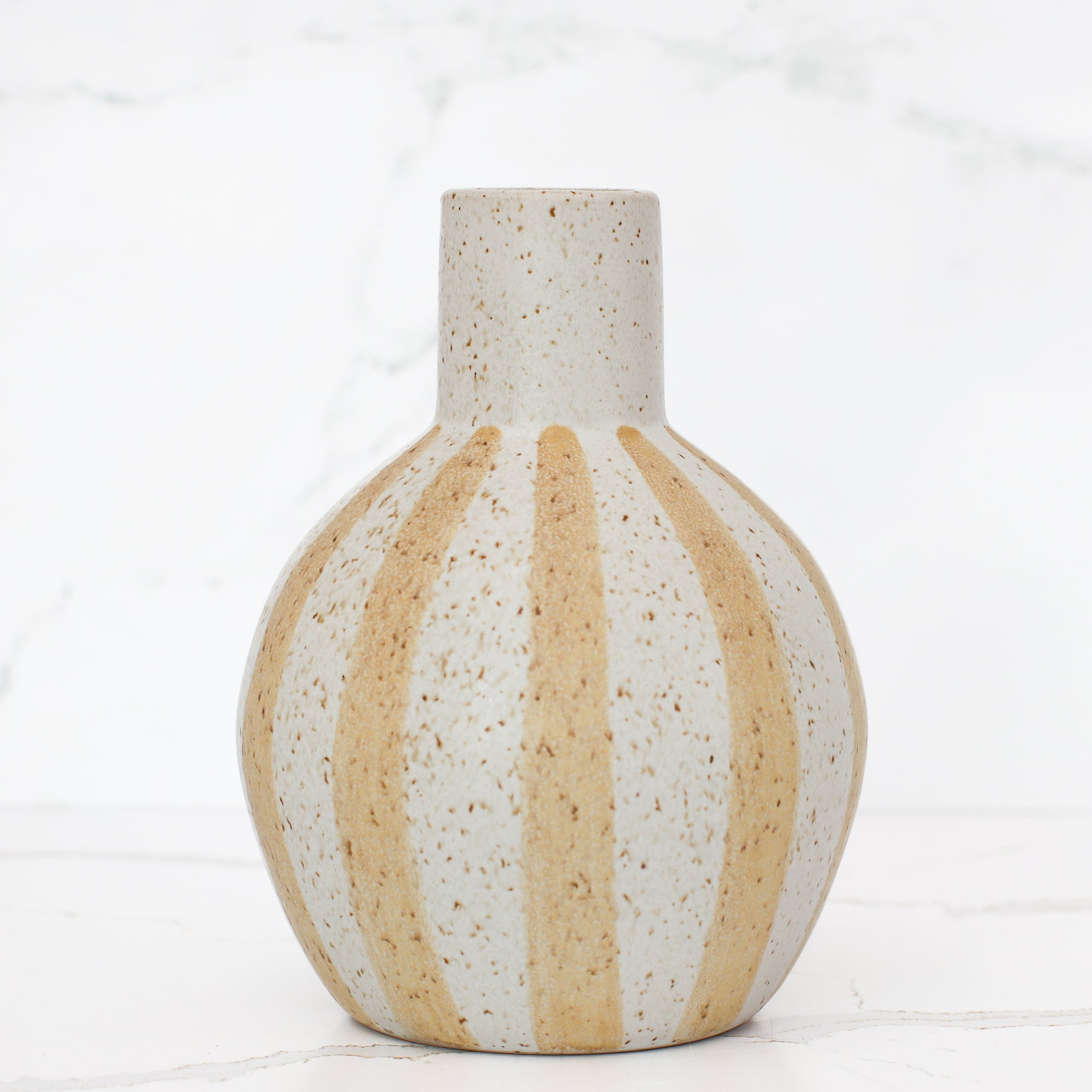 7&quot; Matte Straw Stripe Ceramic Vase