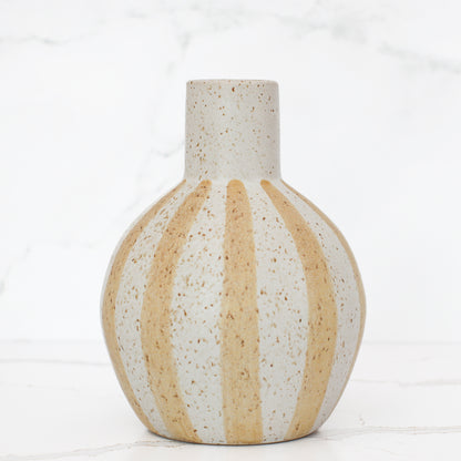 7&quot; Matte Straw Stripe Ceramic Vase