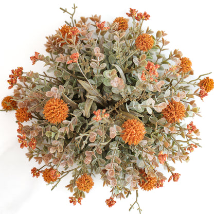 10” Orange Fall Pouf - Interior Delights