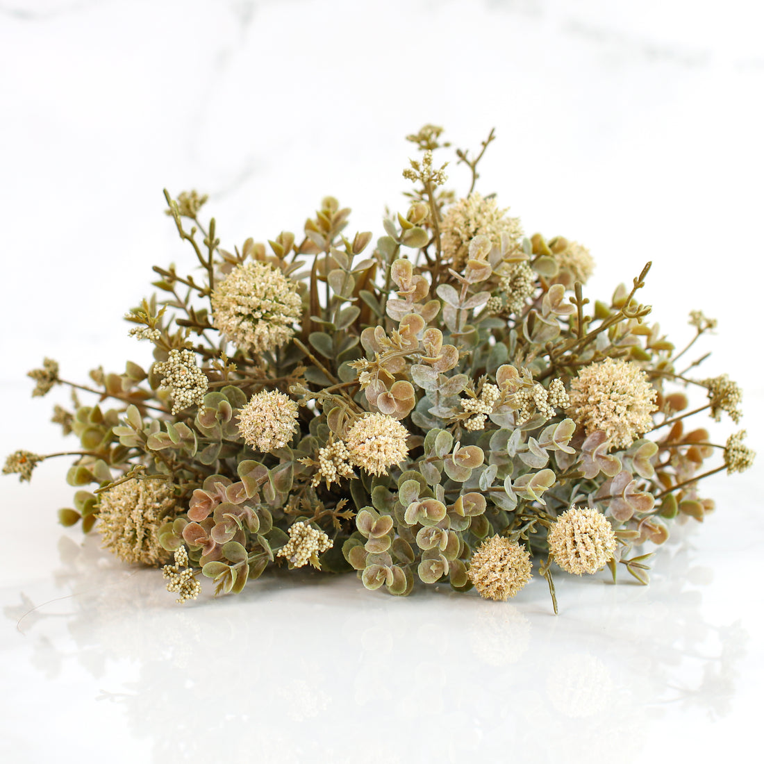 10&quot; Fall Garden Pouf, Cream - Interior Delights