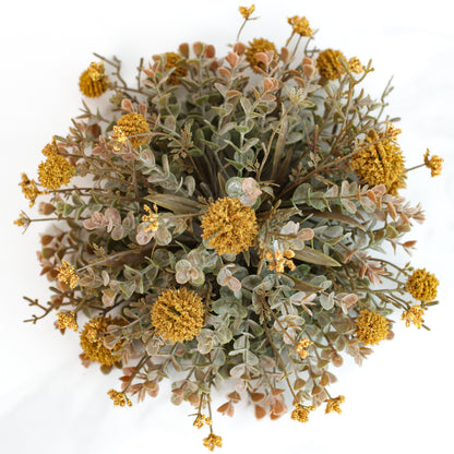 10&quot; Fall Garden Pouf, Mustard