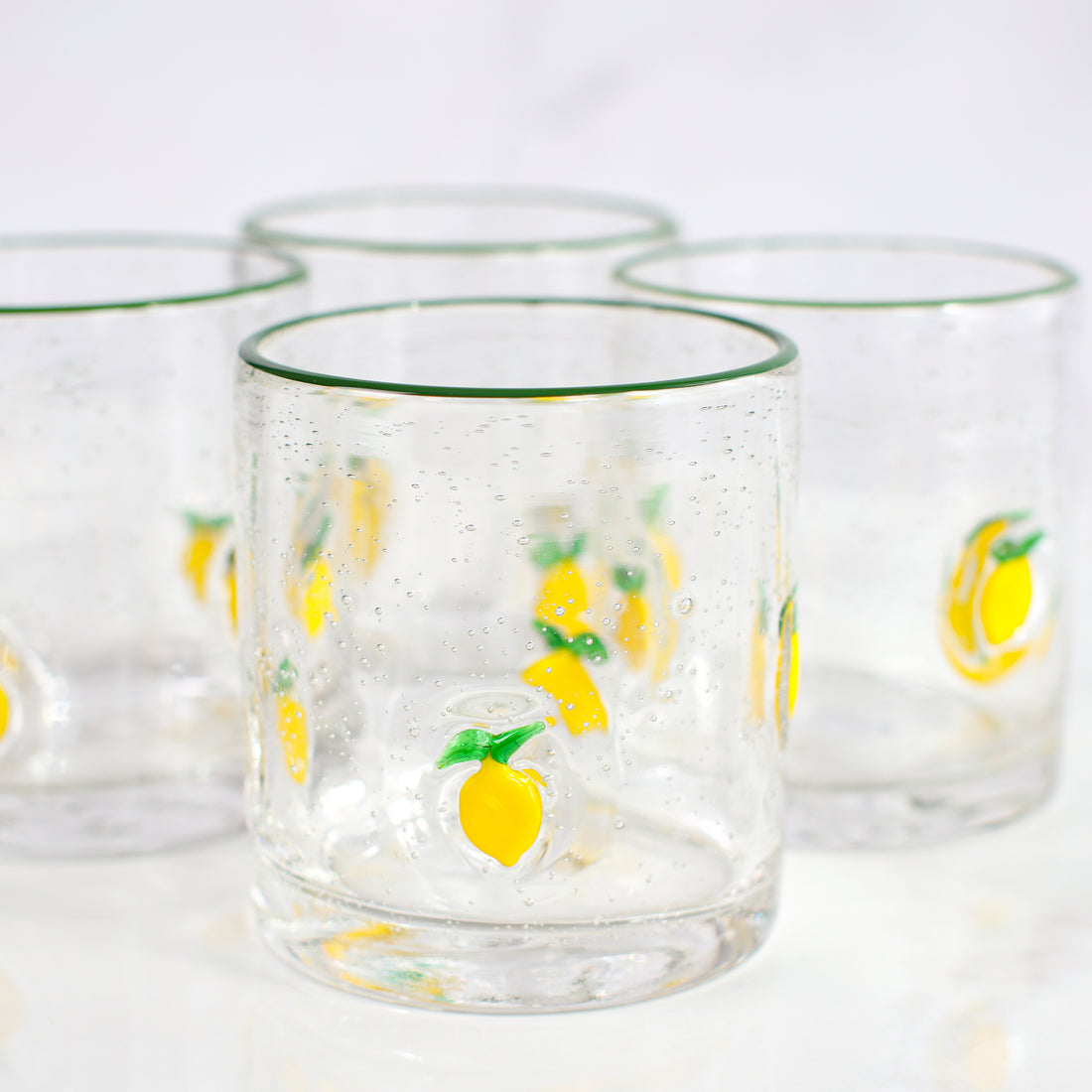Lemon Print Drink Glasses