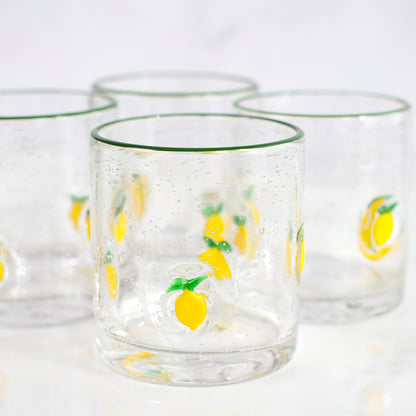 Lemon Print Drink Glasses