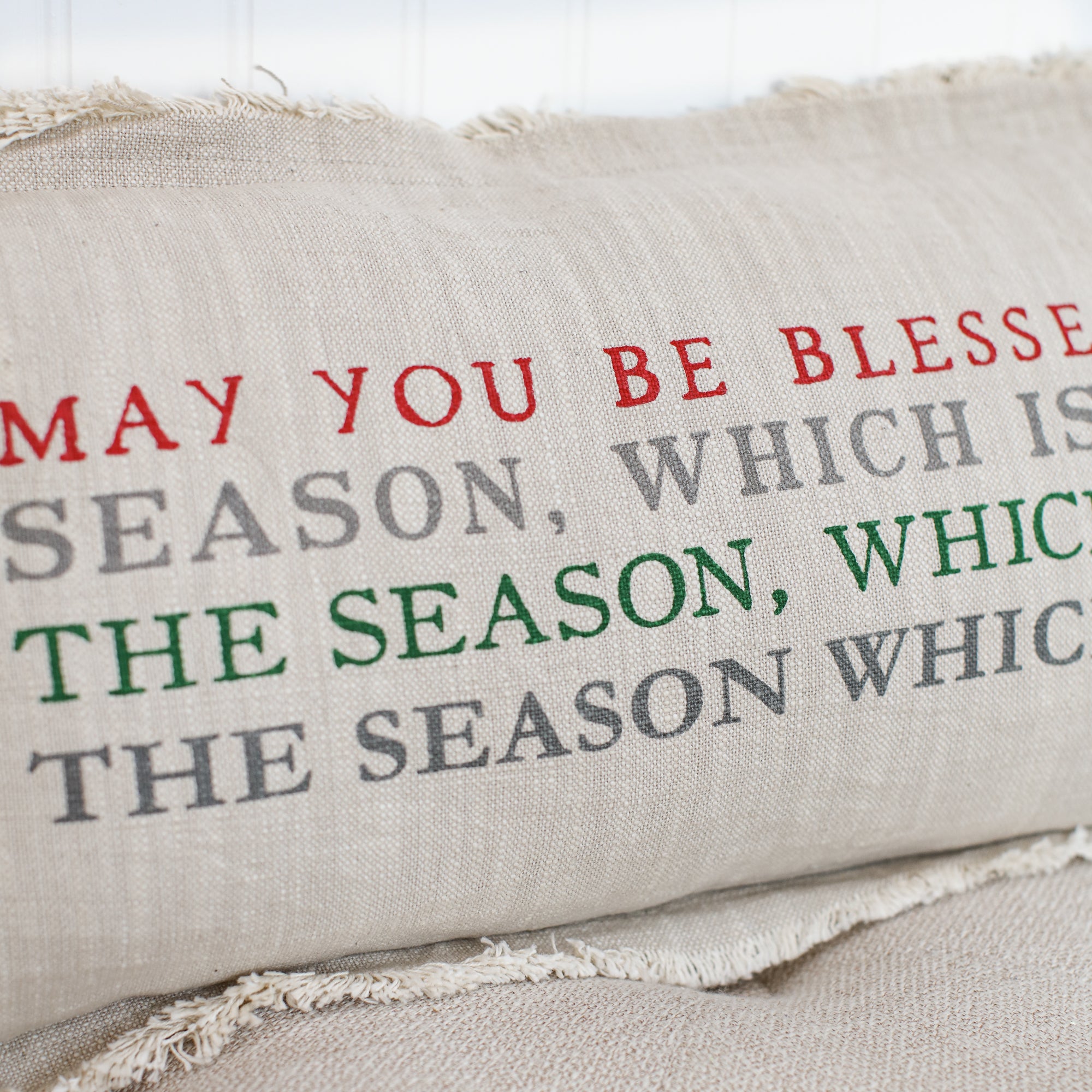 Thankful/Christmas Reversible Pillow