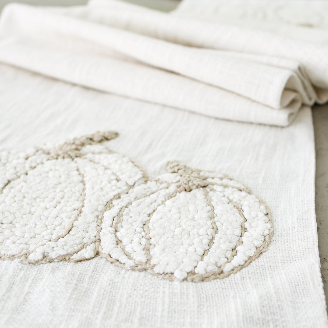 Embroidered Pumpkin Table Runner- 72in