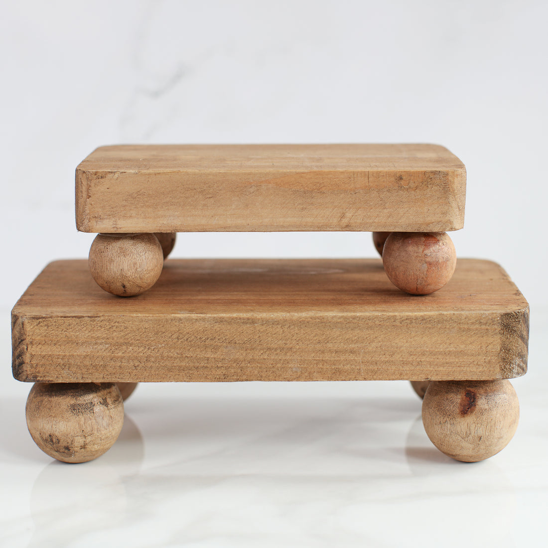 Mini Wooden Risers with Ball Feet- Set of 2