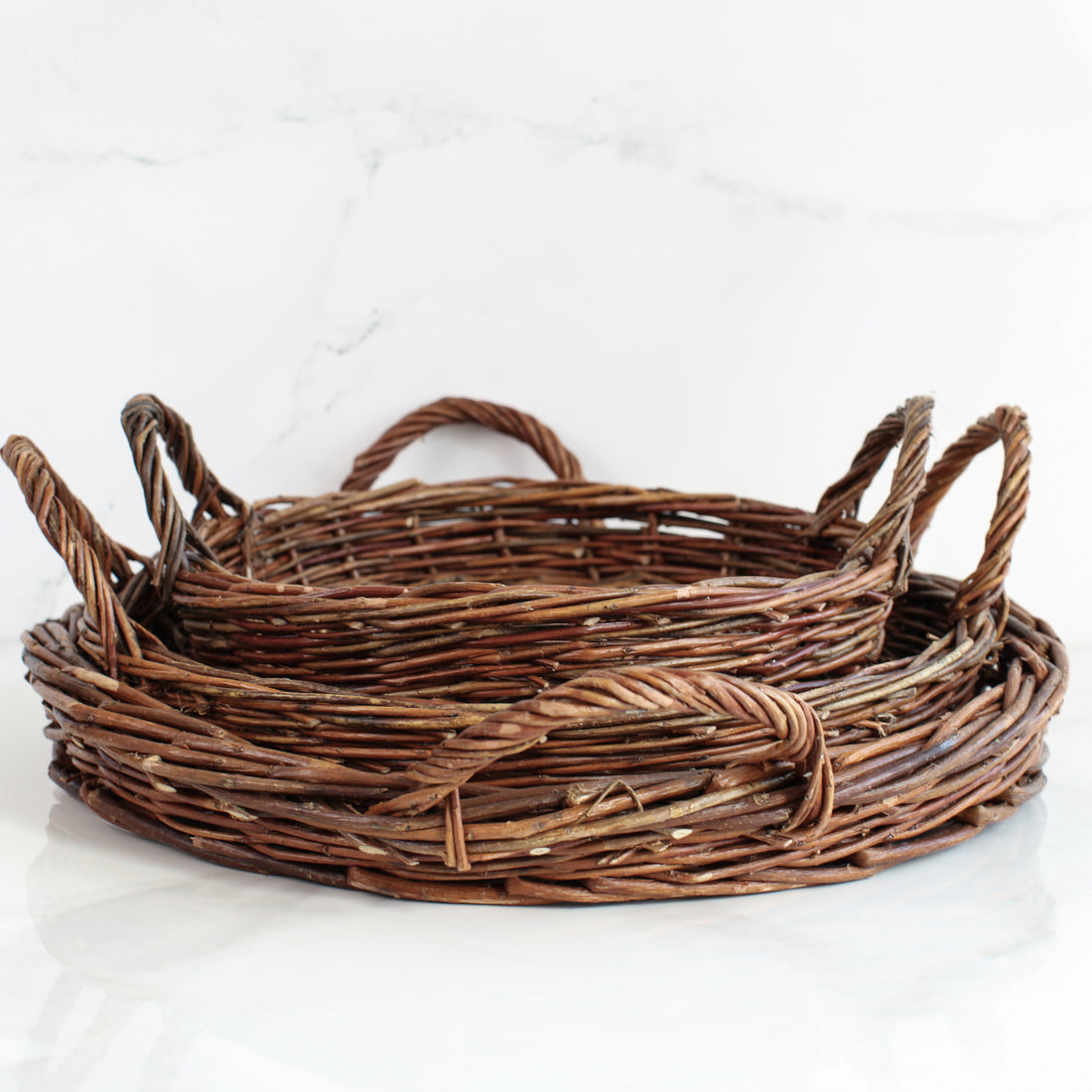 Willow Basket Trays- Set of 3