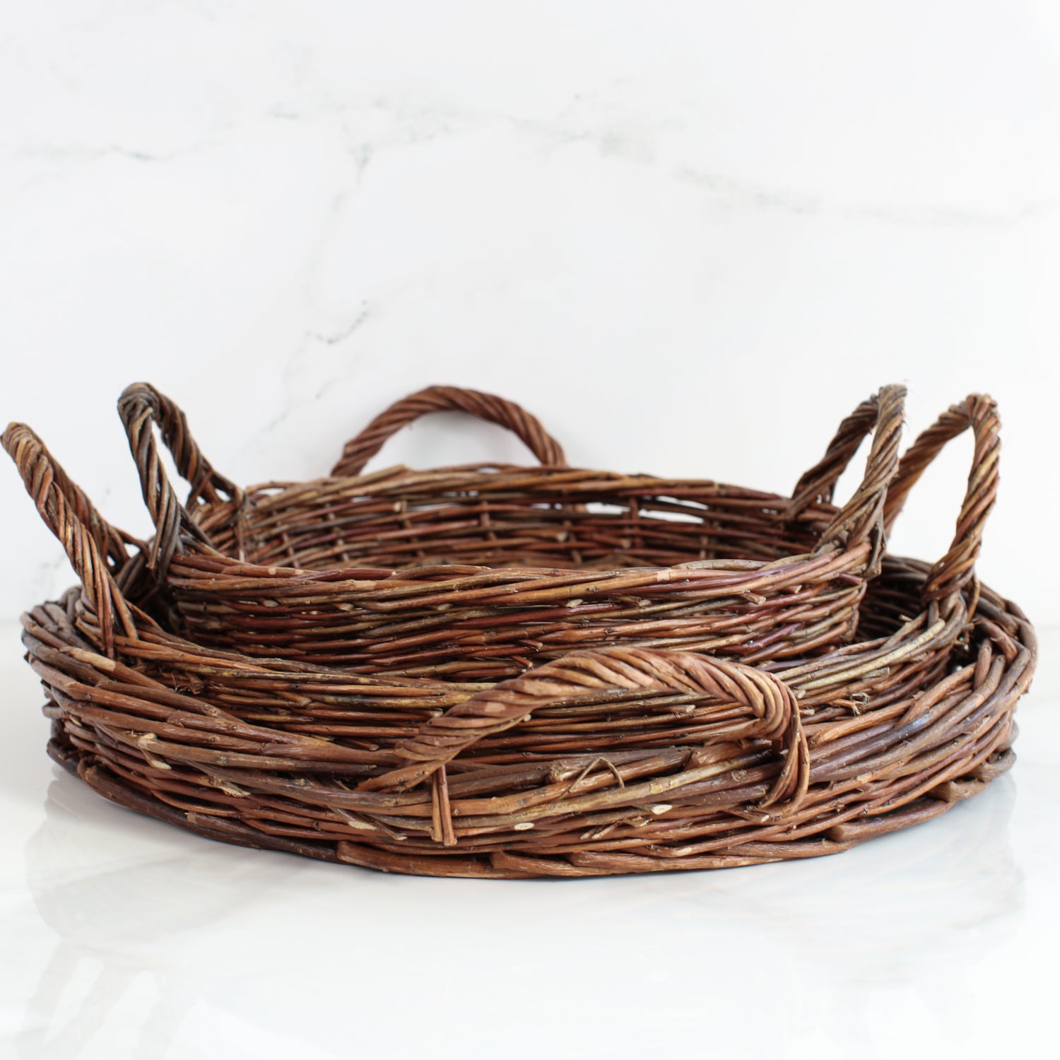 Willow Basket Trays- Set of 3