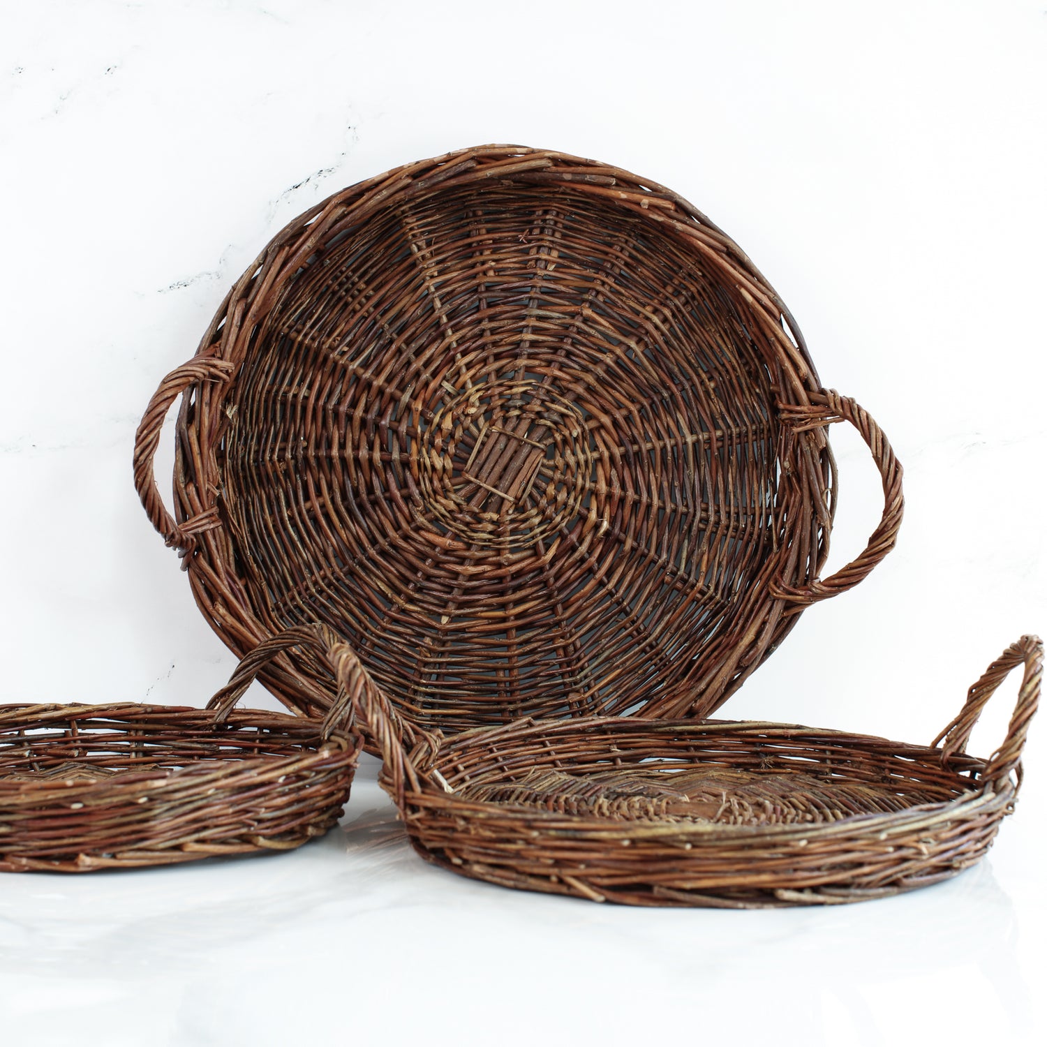 Willow Basket Trays- Set of 3