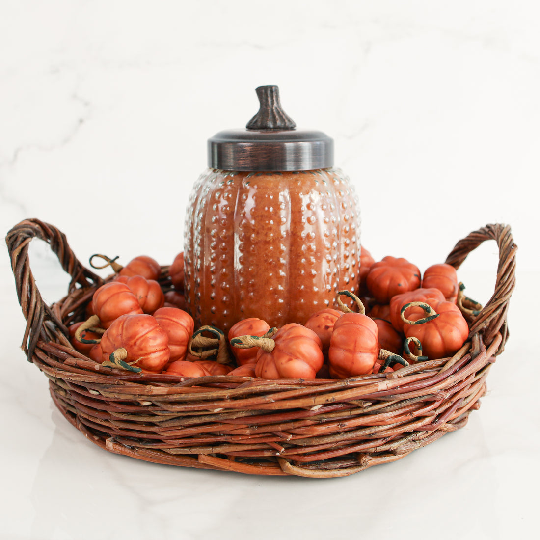 Fifty Mini Pumpkins with Brown Stems