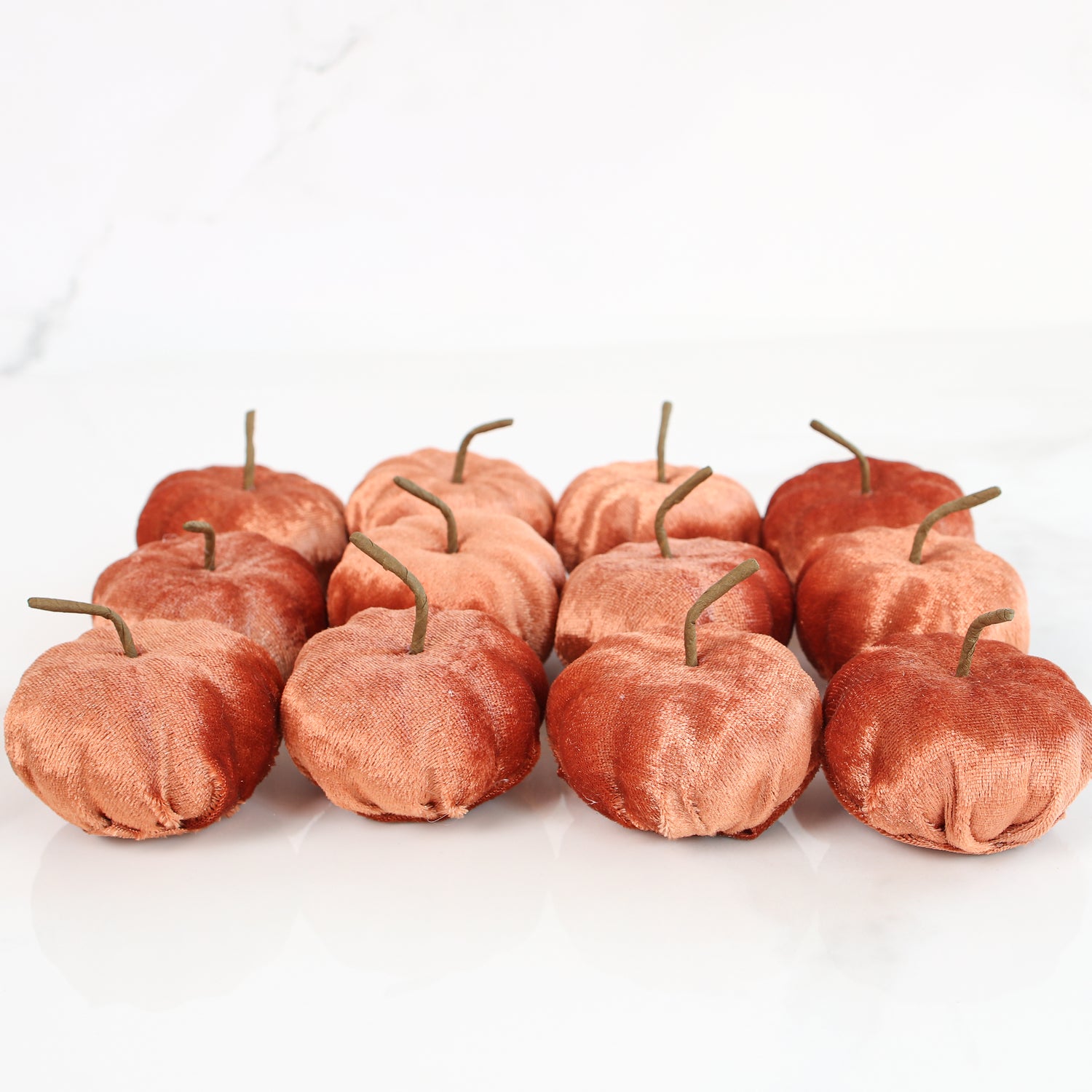 Red Rocks Velvet Mini Pumpkins- Set of 12
