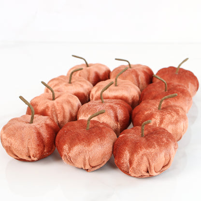 Red Rocks Velvet Mini Pumpkins- Set of 12
